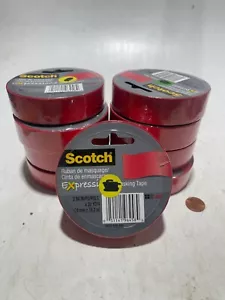 LOT OF 9 ROLLS ~ Scotch Expressions Masking Tape ~ 0.94 Inch x 20 Yards ~ Red - Picture 1 of 1