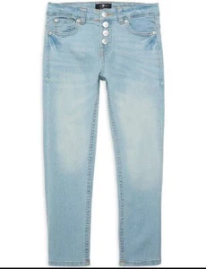 Girl's 7 FOR ALL MANKIND Faded Wash Coco Prive Jeans Size 10 - Picture 1 of 2