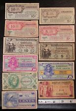 Lot of 11 different 5 & 10 Cent Mpc Military Payment Certificates #3606