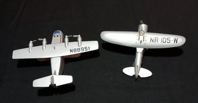 MODELLINI DI AEREO IN LEGNO VINTAGE COLORE ARGENTO - Immagine 1 di 4