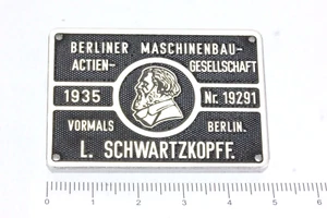 Märklin 8887 Alu-Schild Berliner Maschinenbaugesellschaft v. Zugset 750 J Berlin - Bild 1 von 2
