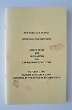 Vintage 1994 New York City Subway Car Equipment Safety Rules Regulations Book