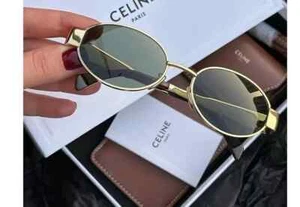 Authentische Celine Triomphe Sonnenbrille CCS CL40235U goldfarbenes Gestell grüne Gläser - Bild 1 von 4