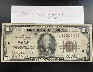 1929 100 dollar bill New York seal - Picture 1 of 2