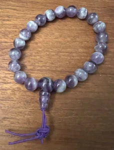 Vintage 1990s Amethyst Bead Bracelet ๐ - Picture 1 of 4