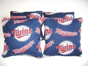 MINNESOTA TWINS CORNHOLE BEAN BAGS SET DI 4 GIOCHI DI LANCIO DI ALTA QUALITÀ   - Foto 1 di 1