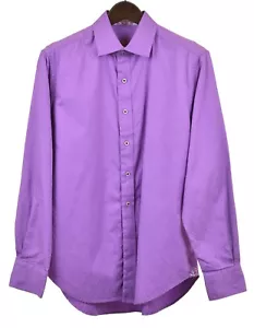 Robert Graham Solid Purple Woven Jacquard Geometric Tonal Check Shirt M - Picture 1 of 11