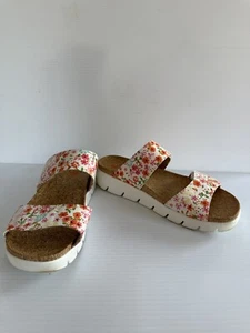 Alegria Sandal Size 41 Womens Rubie Platform Slide Floral White Wedge - Picture 1 of 8