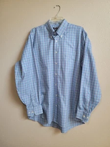 Kirkland Signature Traditional Fit Non-Iron Blue Plaid Button-Down Shirt XL  - Picture 1 of 12