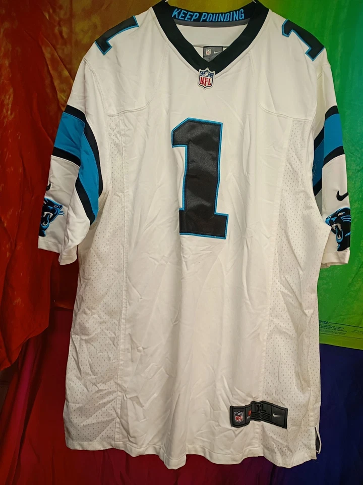 Camiseta Nike Cam Newton Carolina Panthers #1 blanca NFL On Field para hombre talla XL Foto 1 de 4