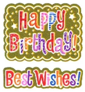 Pegatinas FELIZ CUMPLEAÑOS Mylar Sandylion **RARAS** *DE COLECCIÓN* - Imagen 1 de 1