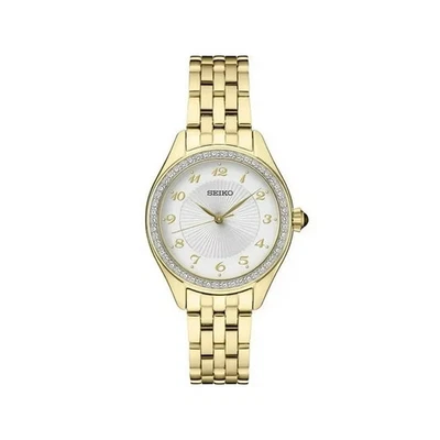 Seiko Women's Crystal Bezel Stainless Steel Watch-SUR394 - Image 1 of 3