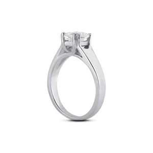 0.49ct D VS2 Princess Natural Diamond White Gold Solitaire Engagement Ring - Picture 1 of 4