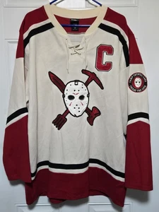 Freitag der 13. Jason Voorhees Hockey Trikot Herren Größe 2XL creme rot Box Mittagessen - Bild 1 von 6