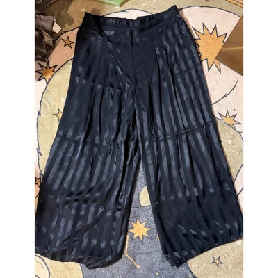 Pantalones culotte de pierna ancha a rayas negras BLACK LABEL by Chico's talla 12 Foto 1 de 3