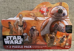 Disney Star Wars 100 Piece 2 Puzzle Pack Collectors with Tin Factory Sealed - Picture 1 of 6