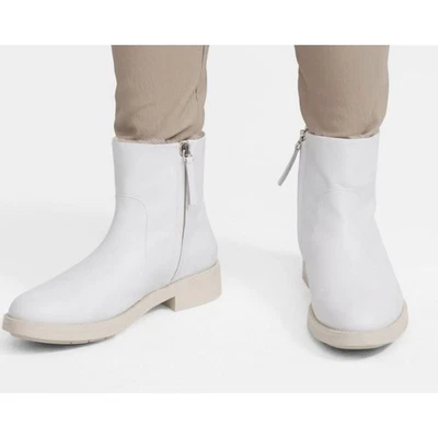 Теория женщин стриженный мех с подкладкой ботинок кожи ботильоны размер 39 белый новый в коробке 495 - Изображение 1 из 4