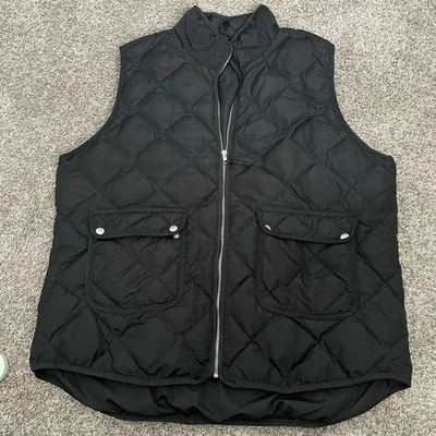 Vtg Woolrich Vest Mens 2XL Down Puffer Black Full Zip Quilted Gorp Core Utility - Image 1 of 4