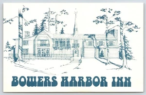 Michigan Traverse City Bowers Harbor Inn Vintage Postcard - Picture 1 of 2