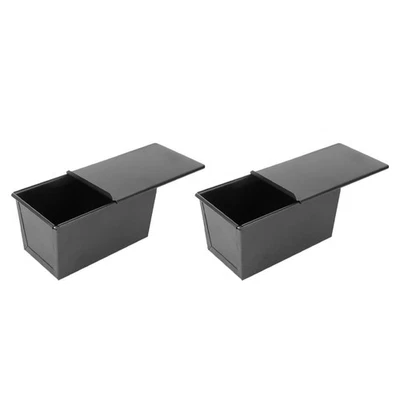  2 Pcs Sliding Toast Box Sourdough Bread Baking Supplies Making Pan for Oven - Image 1 of 4