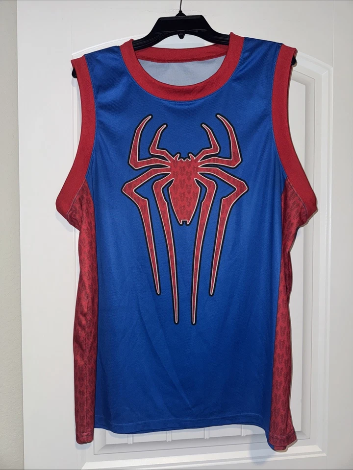 Camiseta deportiva de baloncesto The Amazing Spider-Man 2 Marvel XL roja azul Avengers Marvel Co Foto 1 de 4