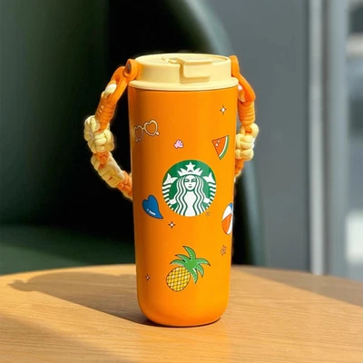 Стакан двойной для напитков China Starbucks Tropical Ambience 21 унция из нержавеющей стали с ручкой - Изображение 1 из 4