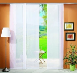1 Schiebevorhang Voile weiß transparent Schiebegardine Flächenschal mit Technik - Bild 1 von 2