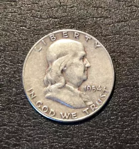 1954-S FRANKLIN HALF DOLLAR ~ 90% SILVER ~ CIRCULATED - Picture 1 of 2