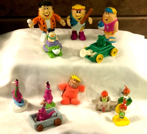 Lot ~ 12  Vintage Various Flintstone Fred Barney Bam Bam Dino Figures Toys Cover