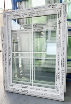 ABC - FENSTER Kunststofffenster 90x120 cm bxh, (900x1200 mm), weiß,mit innenliegenden Sprossen