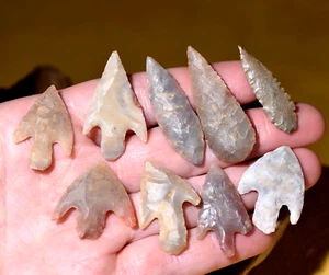 African Neolithic Stone Projectile Knapped Arrowhead Points Sahara Desert Africa - Imagen 1 de 4