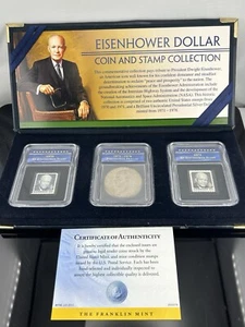 Estate Collection The Franklin Mint Coin And Stamp Set DWIGHT EISENHOWER 1970s - Picture 1 of 16
