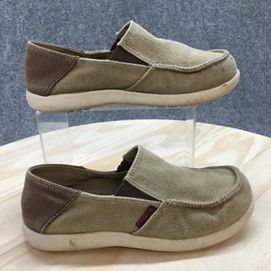 Crocs Shoes Youth 4 Boys Sta Cruz Casual Slip On Moc Loafer Flats Brown Fabric - Picture 1 of 15
