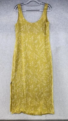 Vestido recto Saks Fifth Avenue para mujer S amarillo 100 % seda cuello redondo sin mangas Foto 1 de 4