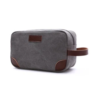 Men's Toiletry Bag Hanging Dopp Kit Canvas Shaving Bag Large Capacity for Travel - Picture 1 of 11
