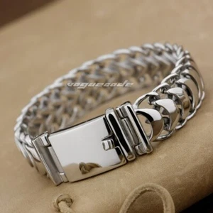 Mens Link Chain Stainless Steel Bracelet Mens Biker Punk Jewelry 5E007C - Picture 1 of 25