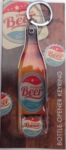 Portachiavi IN Metallo Apribottiglia con Un Premium Birra Rétro Design - Foto 1 di 5