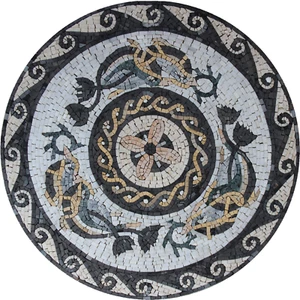 Mosaic Marble Greek Patterns Flowers Art Medallion Home Pool Design Floor - Picture 1 of 1