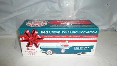 1957 Ford Convertible RED CROWN FUEL Die Cast Bank 1/25th Scale - Image 1 of 4