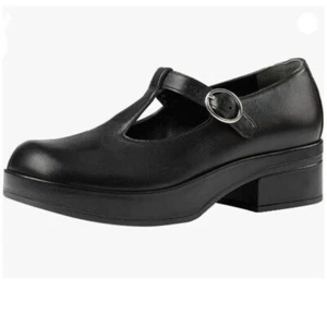 YDN Women Vintage T-Strap Pumps Platforms Loafers Low Block Heel Mary Jane Black - Picture 1 of 8