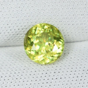 1.38 ct ULTRA RATE GREEN  YELLOW 100% NATURAL SPHENE - Round - See Vdo # 5763 BK - Picture 1 of 2