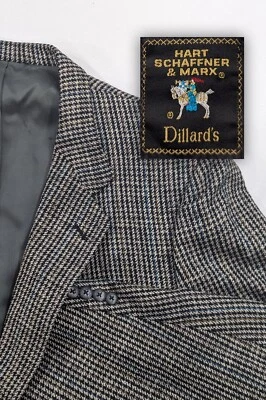 De Colección Hart Schaffner MARX SEDA BLAZER Traje Pata de Gallo Rayas Chaqueta 48R 50 Pecho Foto 1 de 4