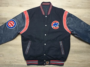 Chicago CUBS vtg Jacket Jeff Hamilton Reversible Varsity coat MLB baseball sz L - Picture 1 of 13