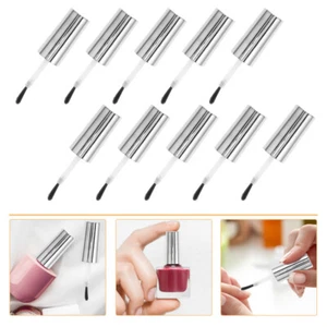 10 Pcs Nail Polish Replacement Brush Bottle Cap with Gel Bottles - Picture 1 of 12