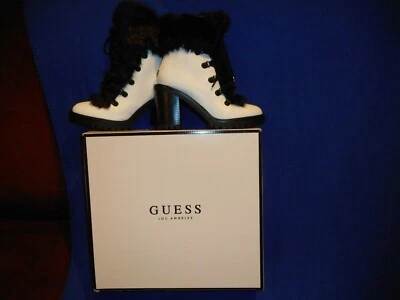 Guess Los Angeles Galway Botas Mujer Cuero Negro/Blanco Talla EE. UU. 5M Foto 1 de 4