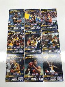 2003 AFL Teamcoach Trading Card Base Card Team set WEST COAST (9)