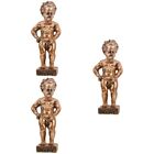  3pcs Baby Figurine Resin Peeing Baby Statue Office Table Craft Shelf Decoration