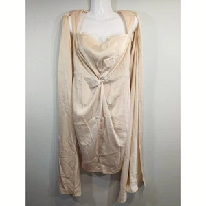 Fashion Nova Elevated Looks Satin Mini Dress Cream Womens Large NWT Grecian Glam - Picture 1 of 11
