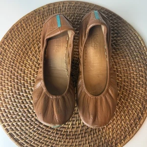 Tieks by Gavrieli Women's Flats Size 7 Leather Ballet Chestnut Brown Packable - Picture 1 of 8