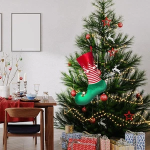 Christmas Tree Hanging Santa Stocking Sock Candy Bags Gift Xmas Tree Decor - Picture 1 of 8